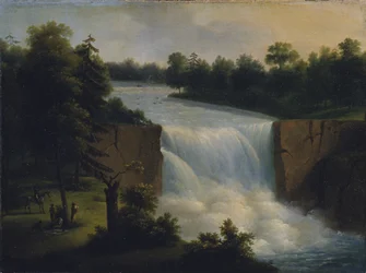 Ansicht der Genessee-Fälle, Rochester, New York, 1797, 1823